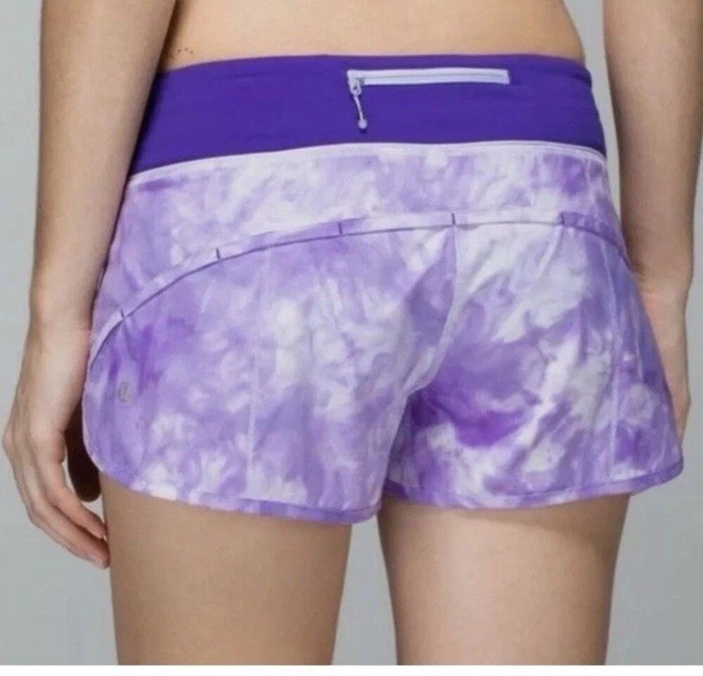 Lululemon Speed Short Womens Size 8 Bruised Berry Spray Dye Purple Tie Dye Run